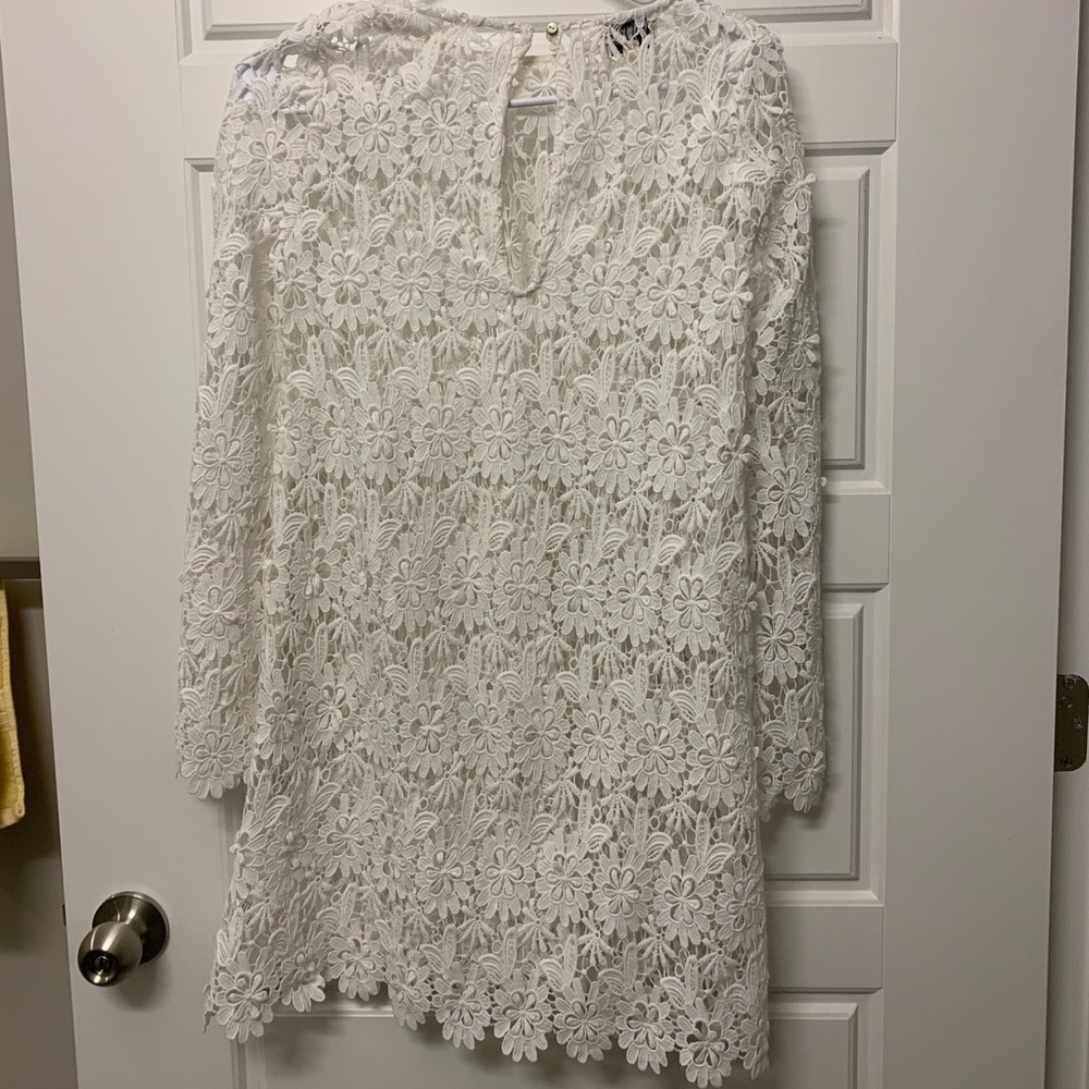 SMYM White Crochet Dress